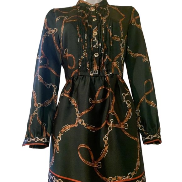 Zara Green Short Chain Print Dress Size: XS - Picture 2 of 12